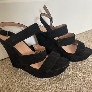 Black Suede Wedge